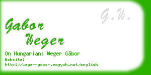 gabor weger business card